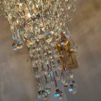 Xxl Vintage Opaline Teardrop Kroonluchter Pegels Kristal Hanglamp thumbnail 15