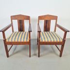 Set 2 Art Deco Fauteuil Amsterdamse School Eiken Ebben ’20 thumbnail 4
