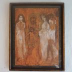 Jan Toorop 'Een Moraal' Print Ca 1897 Signed In Plate thumbnail 3