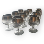 Set Van 11 Vintage Jaren 60 Zilver Ombre Cognac Glazen thumbnail 10