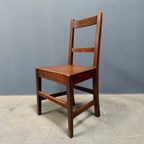 Set Van 6 Antieke Hollandse Eikenhouten Keukenstoelen thumbnail 17