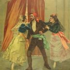 Oude Ingelijste Gekleurde Prenten Scenes Uit Opera Carmen Bizet thumbnail 8