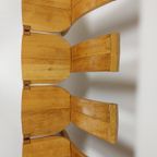 Set Van 4 Brutalistische Eetkamerstoelen, Jaren 70 thumbnail 5