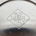 Meber - Set Van 4 Espresso Kop En Schotel - 18/10 Staal - Italie - 3e Kwart 20e Eeuw thumbnail 6