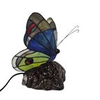 Tiffany Stijl - Vlinder - Tafellamp - Glas-in Lood - 3e Kwart 20e Eeuw thumbnail 6