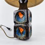 Vintage Fat Lava Tafellamp. Lampenvoet Is Bruin, Blauw En Oranje thumbnail 5