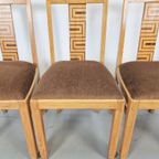 Set 4 Art Deco Eetkamerstoel Jaren 30 Stoelen Vintage Stoel thumbnail 7