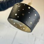 Vintage Zwarte Metalen Luster Met Gaatjes Seventies thumbnail 6