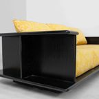 Zeldzame Mid-century 3-zitsbank Door Carlo Bartoli In Zwart Hout En Gele Stof thumbnail 14