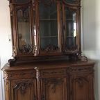 Grote Luikse Deux Corps Vitrinekast. thumbnail 9