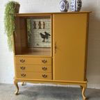 Vintage Antiek Vitrinekast,high-board,dressoir Restyled thumbnail 4