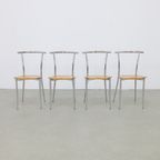 4X Postmodern Dining Chair In Chrome And Plywood By Segis, 1990S thumbnail 2
