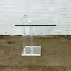 Vintage Design Plexiglas / Glass Side Table thumbnail 8