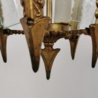 Antieke Vintage Franse Messing Lantaarnlamp Hanglamp Lamp 06 thumbnail 6