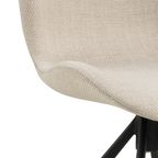 Pescara Eetkamerstoel - Set Van 2 - Beige Met Mat Zwart Frame thumbnail 5