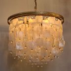 Capiz Hanglamp Kroonluchter Schelpen Parelmoer Vintage thumbnail 14