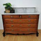 Vintage Frans Dressoir Commode, Ladekast Badkamermeubelmet Marmer Blad 311 thumbnail 2