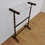 Vintage Antieke Houten Handdoekenrek Badkamer Rek thumbnail 6