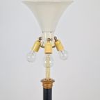 Regency Groen Leer Vloerlamp Goud Lamp Vintage Neoclassic thumbnail 3