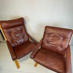 2X Ingmar Relling Siësta Stoelen. Hem En Haar. Lederen Westnofa Stoelen thumbnail 6