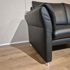 Prominent 2 Zits Bank - Zwart - Leder - Nieuwstaat - Design thumbnail 3