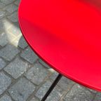 Vintage Tripod Tafeltje, Bijzettafel, Rood, 1980'S, Memphis Stijl thumbnail 3