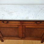 Vintage Antiek Dressoir Commode Ladekast Badkamermeubel Met Marmer Blad 703 thumbnail 12