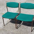 Groene Stoelen Metalen Frame Vintage Stoelen, Strak thumbnail 4