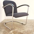 Vintage Bauhaus Armchair By W.H. Gispen For Gispen, 1930S | Re-Upholstered thumbnail 2
