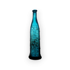 Prachtige Blauwe Glazen Fles Met Zonnebloem Empoli? thumbnail 6
