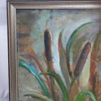 Origineel Olieverfschilderij Groen Schilderij. thumbnail 6