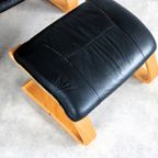 Vintage Fauteuil Met Hocker | Easy Chair | Jaren 70 | Zweeds thumbnail 8