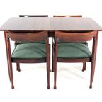 Set Van 4 Palissander Stoelen + Eettafel Eetset Vintage thumbnail 11