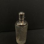 Antieke Parfumfles Met Zilveren Dop En Kraag, thumbnail 5