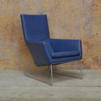 Zganieuw! Blauwe Leren Label Don Fauteuil + Evt Hocker! thumbnail 5