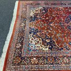 Perzisch Tabriz Vloerkleed Wol Handgeknoopt 253X368Cm - Vintage Tapijt - Rood Blauw Wit thumbnail 5