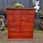 Fraaie Vintage Ladenkast, Apothekerskast, Archiefkast thumbnail 2