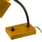 Vintage Desk Lamp - Yellow - Brass Gooseneck And Power Switch On The Base thumbnail 7