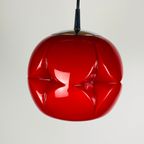 Pair Of Red Glass Artichoke Pendant Lights By Peill And Putzler thumbnail 4