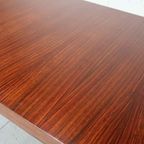 Minimalist Dining Table In Indian Rosewood And Chrome thumbnail 5