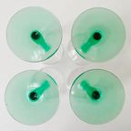 Vintage Luminarc France Wijnglazen Turquoise Groen Set thumbnail 8