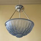Art Deco 1930 Blauwe Lamp Schaallamp Model Artisjok Frans thumbnail 8