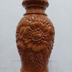 West Germany Vase With Sunflower Pattern thumbnail 3