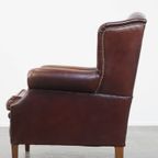 Vintage Schapenleren Oorfauteuil Met Een Heerlijk Zitcomfort En Een Mooi Patina thumbnail 5