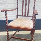 Antiek Engels Eiken Stoel Met Armleuningen, Maten Volgen Nog thumbnail 2