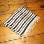 Antique Sivas Kilim Rug * Striped Black White Brown * Turkish Mohair Wool * Woven Textile * Blanket thumbnail 6