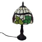 Tiffany Style Table Lamp - Stained Glass Shade And Decorative Base - Ca. 1980’S (No Cracks) thumbnail 5