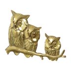 Gouden Wandsculptuur Uilen Op Tak Messing Seventies 47cm thumbnail 12