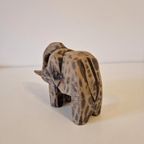 Vintage Olifant Beeld Houten Olifant Beeldje Houtsnijwerk thumbnail 6