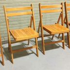 Set Van 5 Vintage Houten Klapstoelen Stoelen thumbnail 7